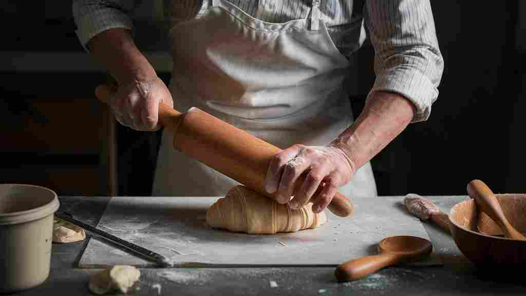 Un Artisan Abaisse Avec Un Rouleau Gastronomie saveurdantanartisanal